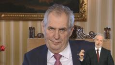 Český prezident Miloš Zeman během vánočního projevu.