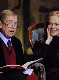 Václav Havel a Dagmar Havlová na akci Celé Česko čte dětem v pražském kostele sv. Anny