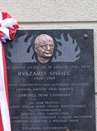 Pamětní deska Ryszarda Siwiece