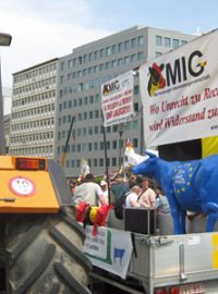 Demonstrace zemědělců v Bruselu