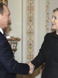 Hillary Clintonová s Vladimirem Putinem