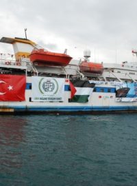 jedna z lodí propalestinských aktivistů