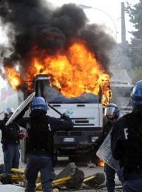 protesty v obci Terzigno pod Vesuvem