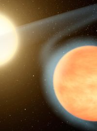 Planeta WASP-12b krouží v těsné blízkosti své mateřské hvězdy