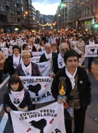 Demonstrace na podporu vězňů ETA v Bilbau