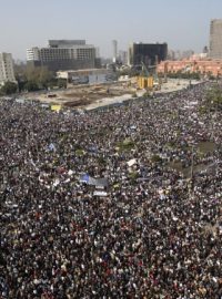 Egyptská metropole Káhira zažívá největší demonstraci, náměstí Tahrír, 1. 2. 2011
