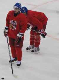 Tomáš Plekanec na tréninku české reprezentace v Bratislavě