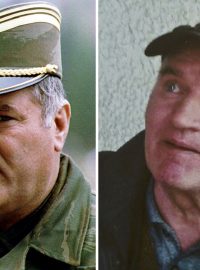 Ratko Mladič na fotograficí z května 1993 (vlevo) a z 26. 5. 2011