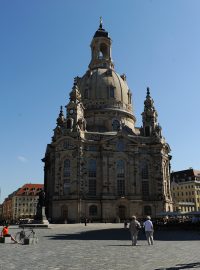 Protestantský barokní kostel Frauenkirche, Drážďany, Německo