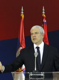 Srbský prezident Boris Tadič oznamuje zadržení Gorana Hadžiče