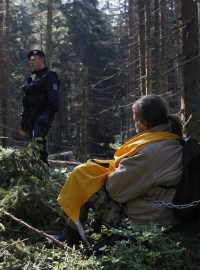 Šumava. Blokáda ekologů a zásah policie