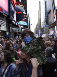 Protesty na newyorské Times Square