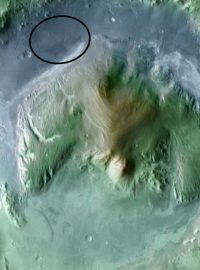 Galeův kráter - oblast přistání vozítka Curiosity