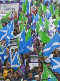 Stávka státních zaměstnanců ve skotském Edinburghu
