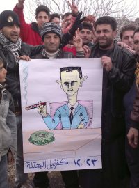 Odpůrci prezidenta Asada ve městě Kafranbel - archivní foto
