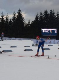 Eva Nývltová v cíli prologu Tour de Ski v Oberhofu