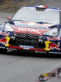 Obhájce titulu mistra světa Sebastien Loeb na Citroenu na Rallye Monte Carlo