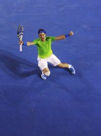 Rafael Nadal slaví postup do finále Australian Open