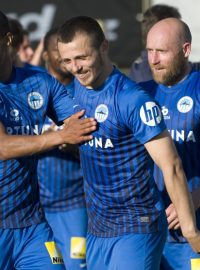 Fotbalisté Liberce se radují po výhře 4:0 v Českých Budějovicích