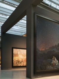 Pohled do expozice Alfons Mucha: Slovanská epopej ve Veletržním paláci