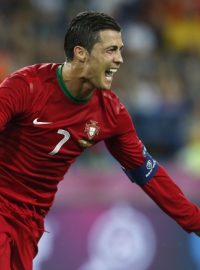 Portugal&#039;s Cristiano Ronaldo celebrates his second goal during the Euro 2012 soccer championship Group B match between Portugal and the Netherlands in Kharkiv, Ukraine, Sunday, June 17, 2012.