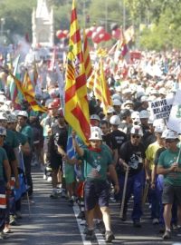 Ulice Madridu ovládly demonstrace horníků proti úsporným opatřením vlády