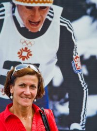 Květa Jeriová-Pecková u své olympijské fotografie