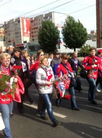 Vzpomínkový pochod fanoušků klubu Lokomotiv Jaroslavl