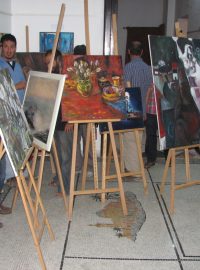 Malíři v libyjském Benghází
