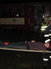Evakuakce zraněných z vlaku