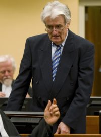 Radovan Karadžić před soudním tribunálem v Haagu