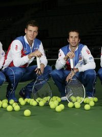 Lukáš Rosol, Tomáš Berdych, Radek Štěpánek a Ivo Minář, finalisté Davis Cupu