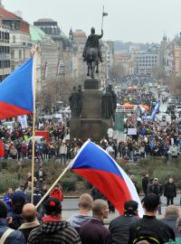 Demostrace proti vládní politice na Václavském náměstí, 17.listopad 2012