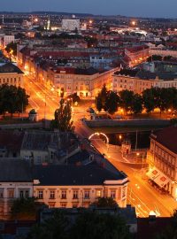 Pohled z Bílé věže na panorama Hradce Králové