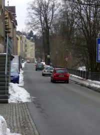 Česká ulice v německém Sebnitz (tam se bude opravovat především opěrná zeď zničená povodní 2010)