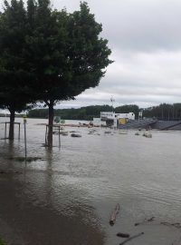 Dunaj, Rakousko, Hainburg. Záplavy 2013