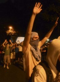 Demonstrující v Riu de Janeiru