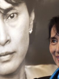 Laureátka Nobelovy ceny za mír a barmská opoziční politička An San Su-Ťij