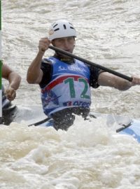 Mistrovství světa ve vodním slalomu, kvalifikace C2 muži, 13. září v Praze. Čeští vodní slalomáři Jaroslav Volf (vpravo) a Ondřej Štěpánek.