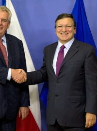 Prezident Miloš Zeman a předsede Evropské komise José Barroso se sešli v Bruselu