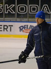 Jiří Čelanský během prvního tréninku s kladenskými hokejisty