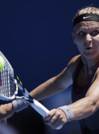 Lucie Šafářová v utkání s Li-Na na Australian Open