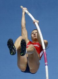 Tyčkařka Jiřina Svobodvá na halovém mistrovství světa v Sopotech