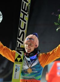 Severin Freund se radoval z titulu mistra světa v letech na lyžích v Harrachově