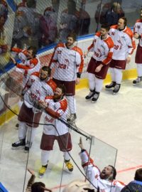 Hokejisté Olomouce slaví postup do extraligy