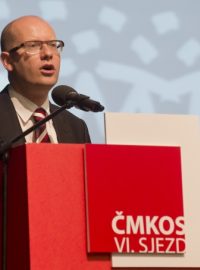 Premiér a šéf ČSSD Bohuslav Sobotka vystoupil na sjezdu odborů v Praze