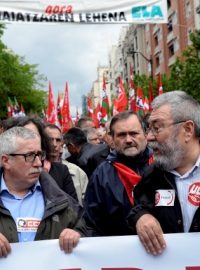 Prvomájové manifestace ve španělském Bilbau