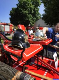 Historická hasičská technika na Hasičských slavnostech v Litoměřicích