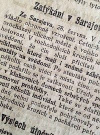 Národní listy ze dne 29. června 1914 - Zatýkání v Sarajevě