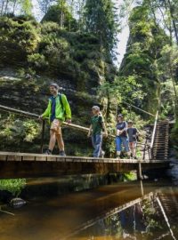 Do Vlčí rokle v Adršpašsko-teplických skalách na Náchodsku, která byla od loňského léta uzavřená kvůli stavbě nových žebříků a chodníků, mohou opět turisté
